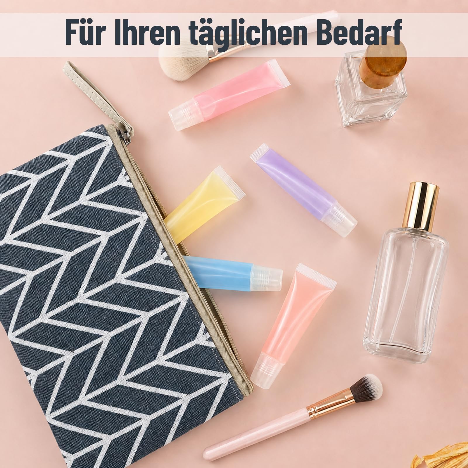 5 tubi per lucidalabbra, 10 ml, trasparenti, ricaricabili, mini tubi cosmetici per trucco, da viaggio