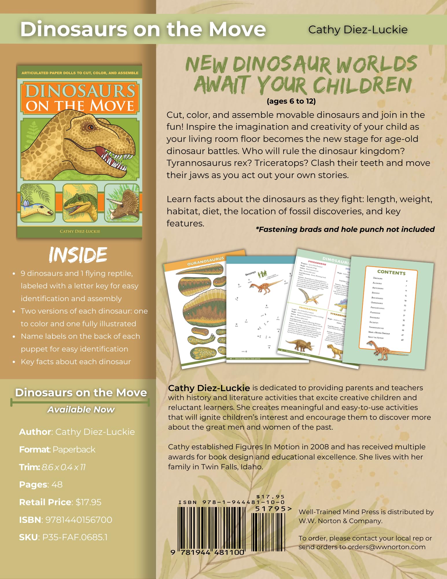 Dinosaurs on the Move: Articulated Paper Dolls to Cut, Color, and Assemble, Second Edition - Image 2