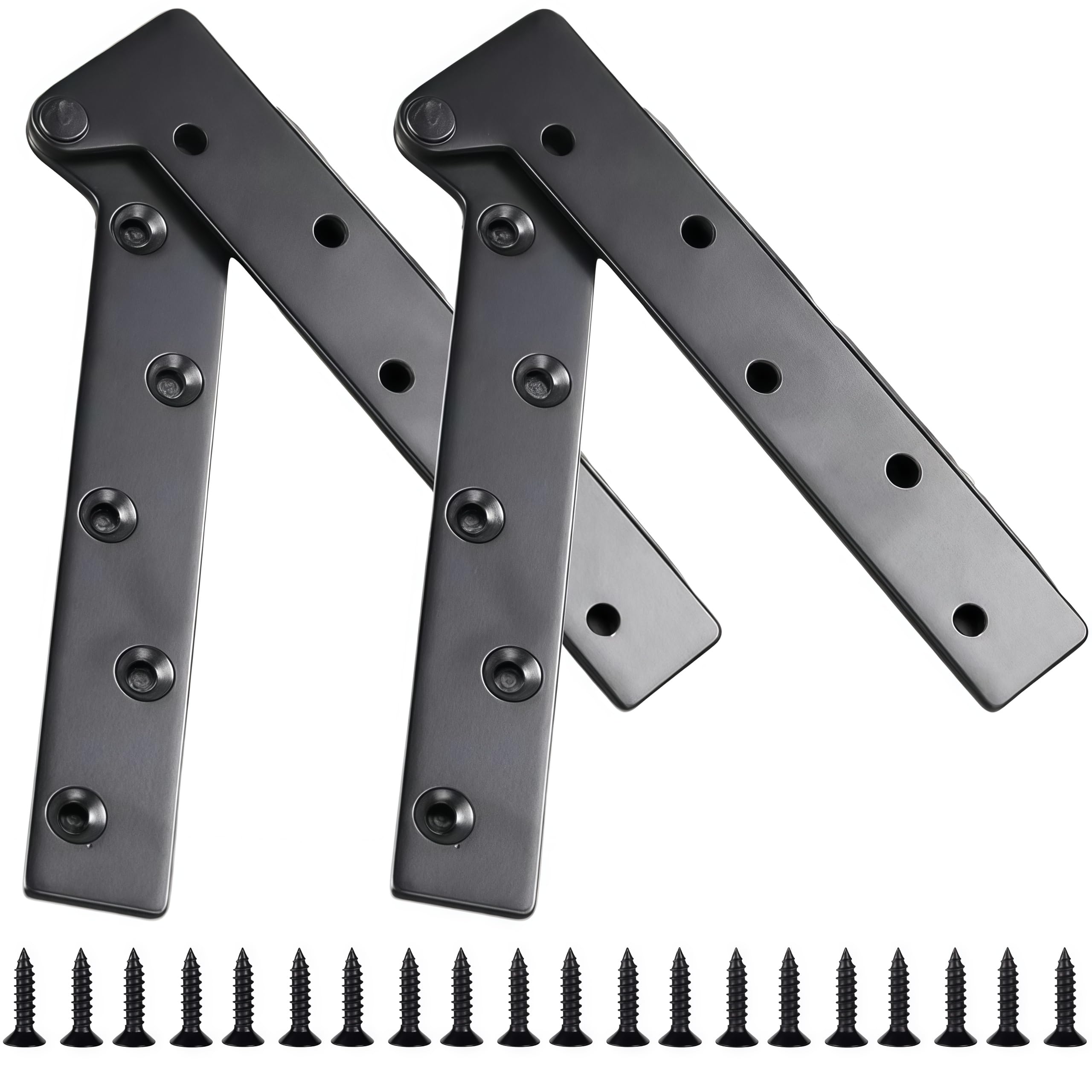 Charnière à pivot en acier inoxydable noir 150x25x3 mm pour portes battantes