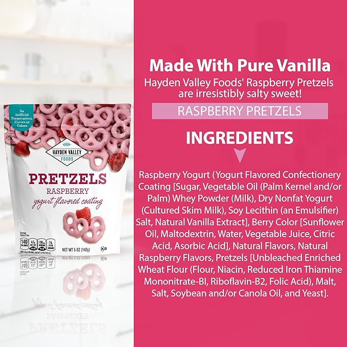 Hayden Valley Foods Pretzels Cubiertos Sabor Yogur Pack 3 Bolsas 5 oz miniatura 3