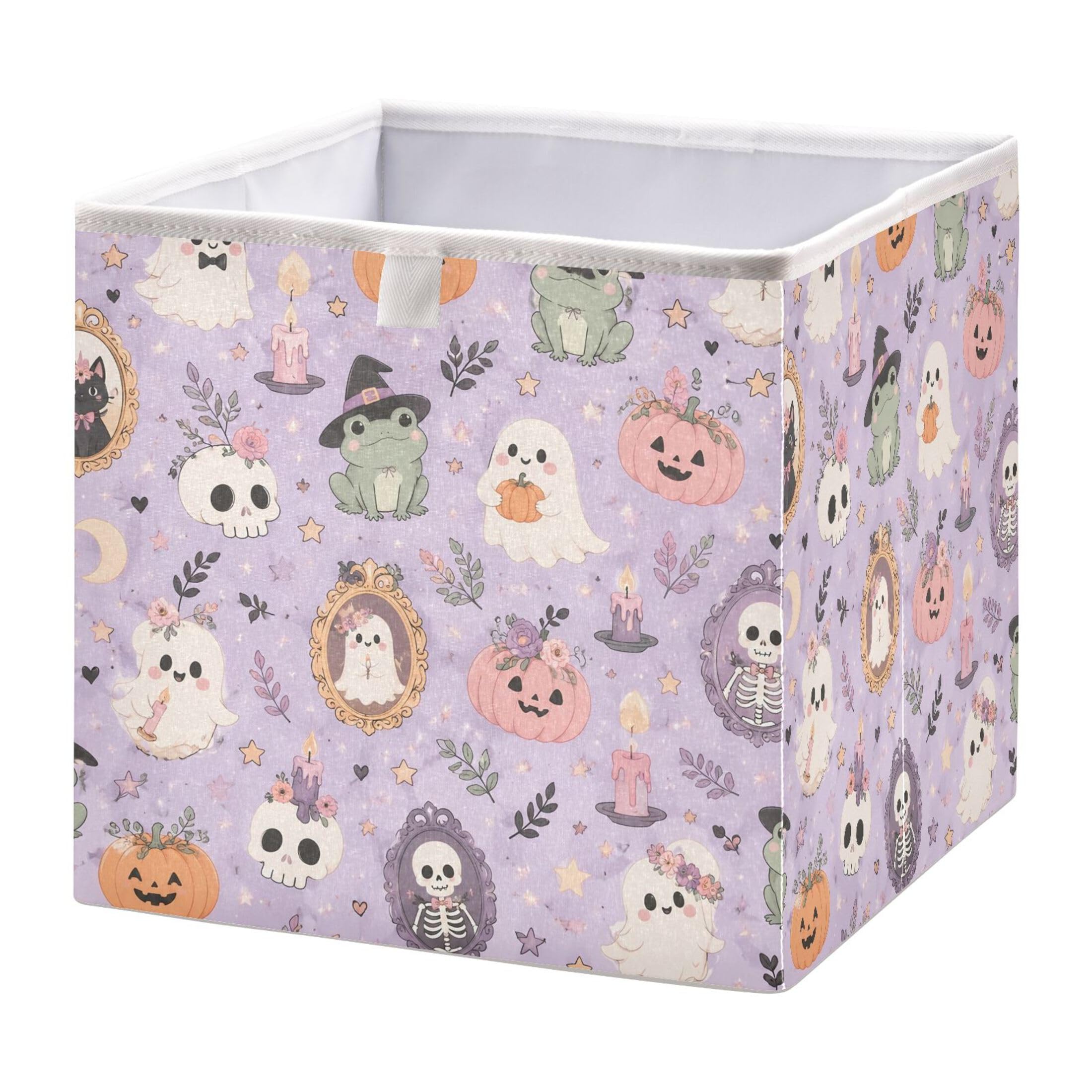 Kutsu Ghosts Skulls Frogs Storage Box Foldable Storage Bins with Handle