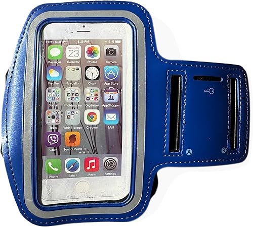 Brazalete para teléfono celular pequeño de hasta 5.5 pulgadas - Brazalete elástico para teléfono para correr con soporte para llaves, correa de