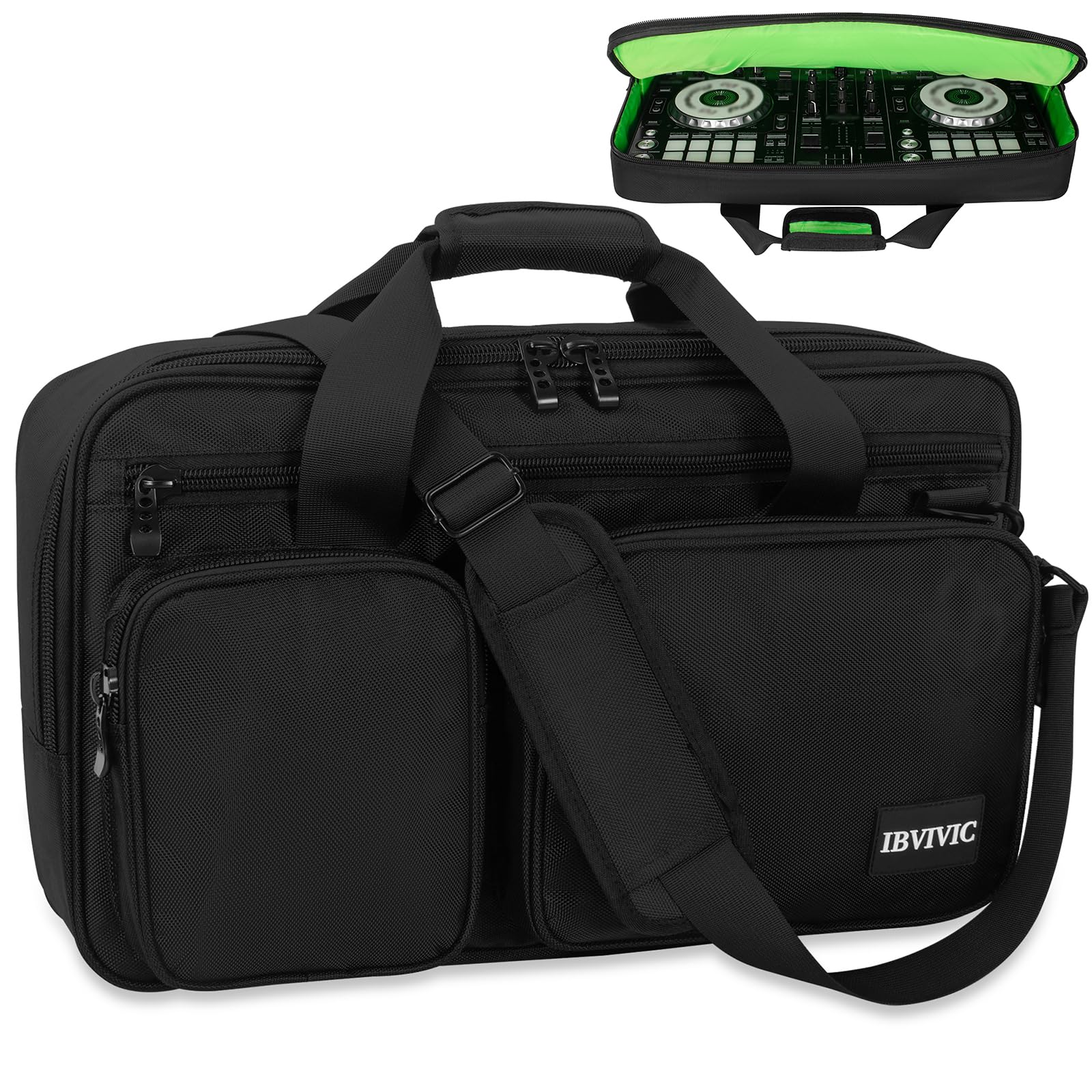 OUUTMEE Borsa da trasporto per controller DJ, custodia da trasporto per controller DJ, borsa protettiva DJ con cinghie per la spalla, adatta per Pioneer, Nero , S-52 x 30 x 10CM