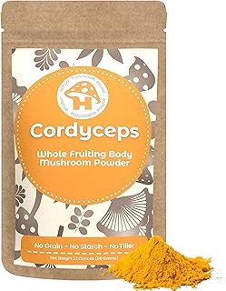 Hongo Mushroom Power - Premium Cordyceps Mushroom Powder - 100% Fruiting Body Cordyceps Powder for Energy, Power, Stamina - Vegan Mushroom - 60 Gm. Includes