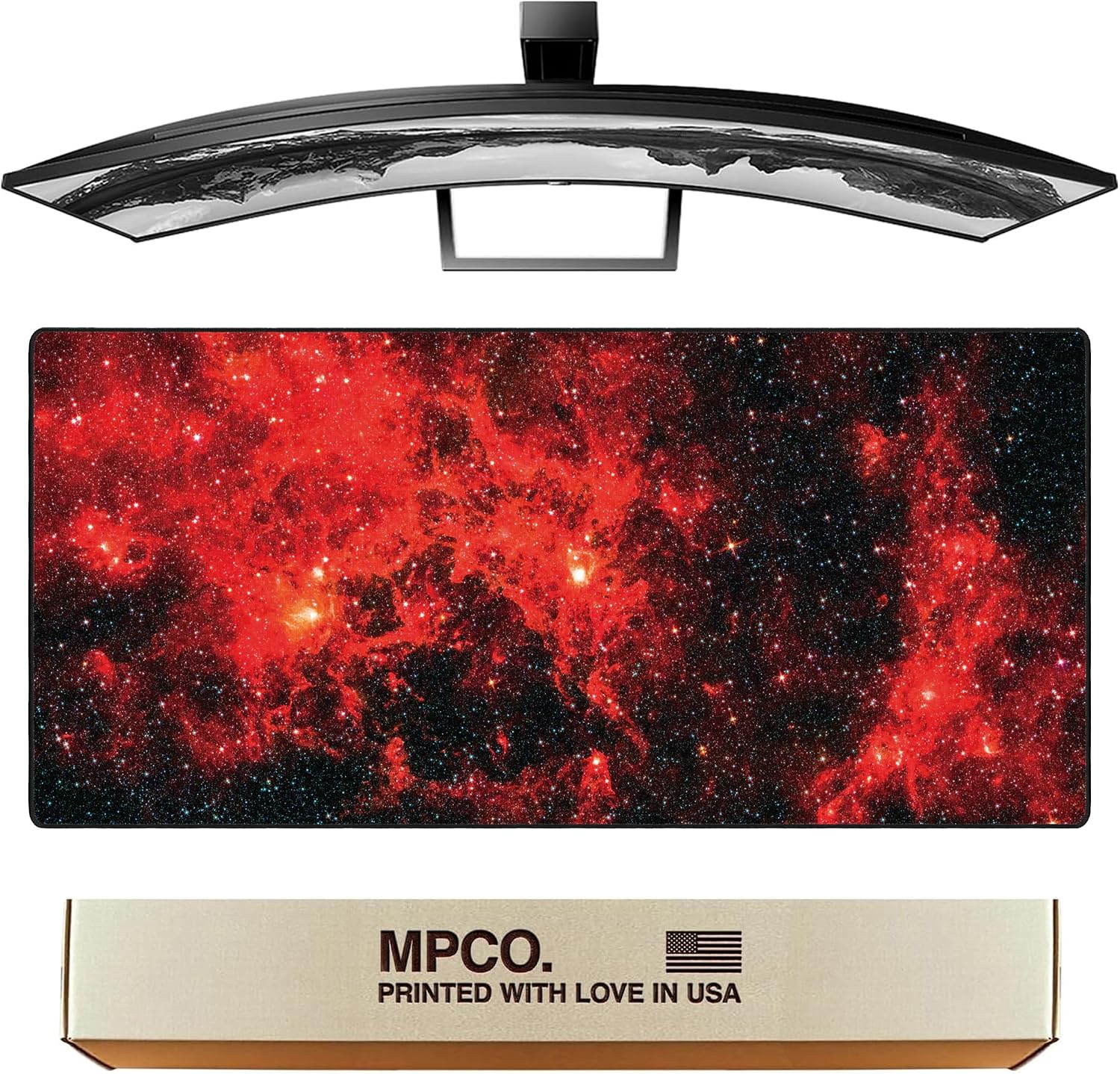 MPCO. Dragonfish Nebula Gaming Desk Pad, 36" x 17" Duraglyde Desk Mat