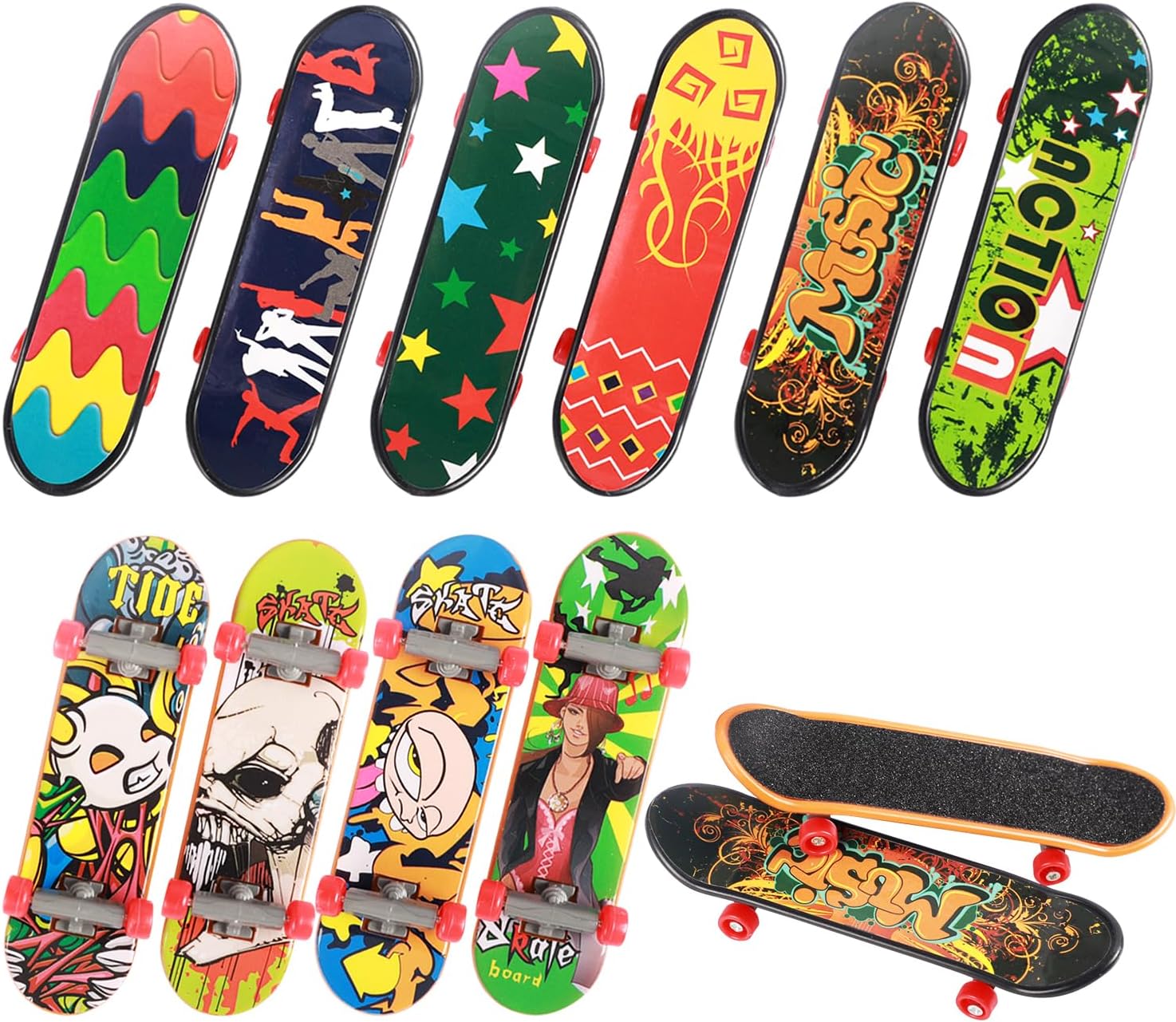 Loves 18 PCS Professional Mini Fingerboards Finger Skateboard (12 Normal + 6 Matte)