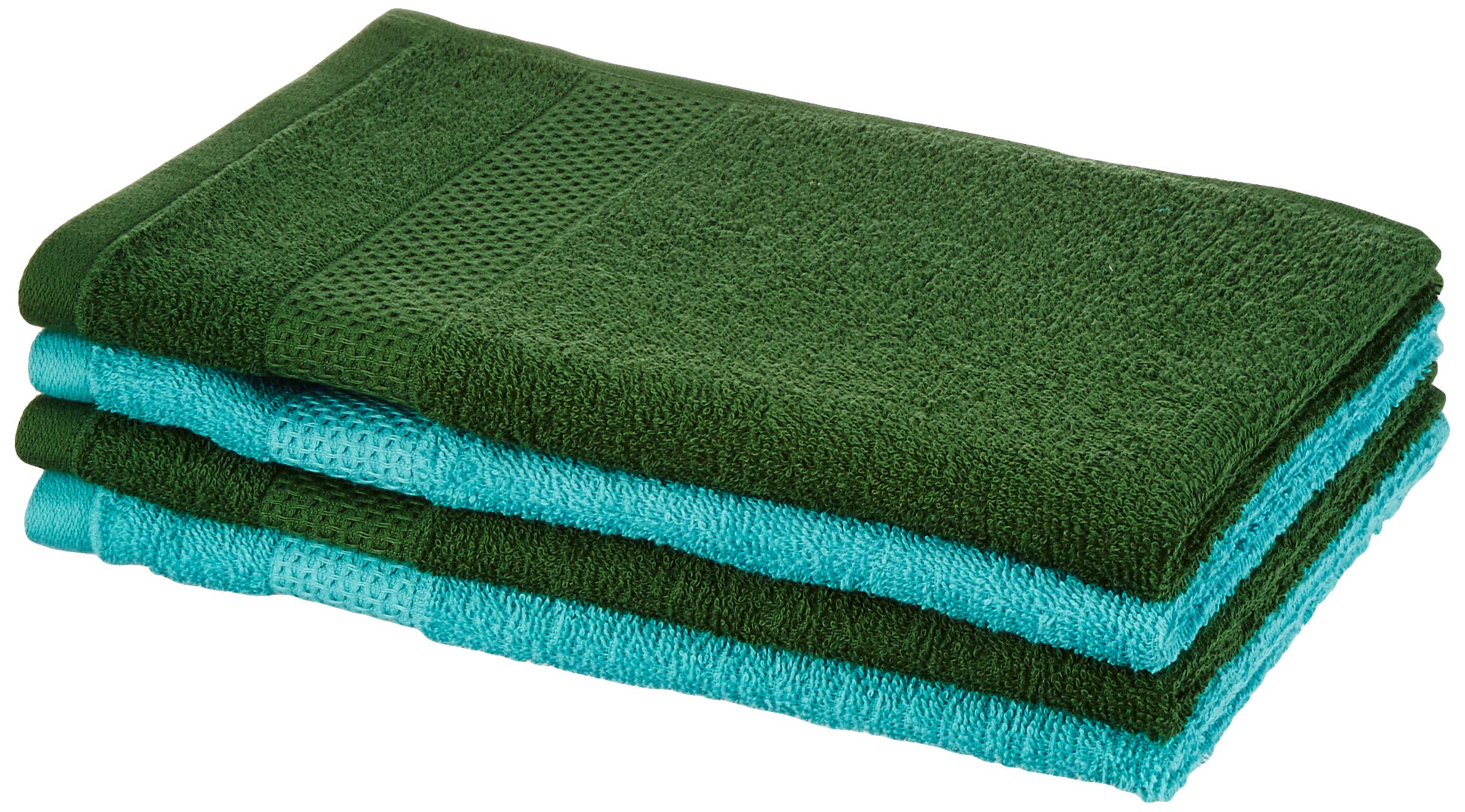 Amazon Brand - Solimo 100% Cotton 4 Piece Hand Towel Set, 380 GSM (Baltic Blue, Mint Green)-image-25