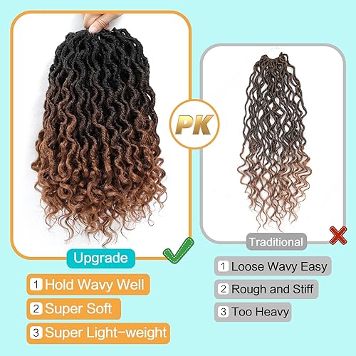 Miniatura 3 de Karida Goddess Locs - Cabello de ganchillo de 12 pulgadas, 8 paquetes de cabello sintético de ganchillo para mujeres negras, rastas sintéticas de