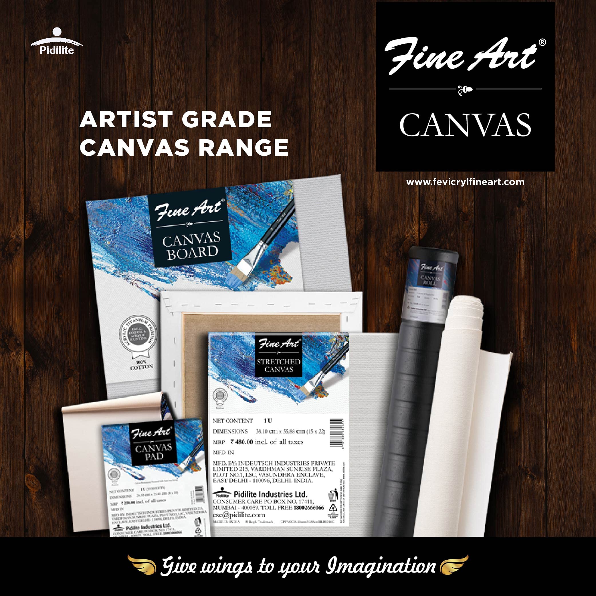 Pidilite Fevicryl Fine Art Canvas Board for Painting, 100% Cotton Fine Grain Canvas Board, Ideal for Acrylic & Oil Painting, White (12 X 16) 4