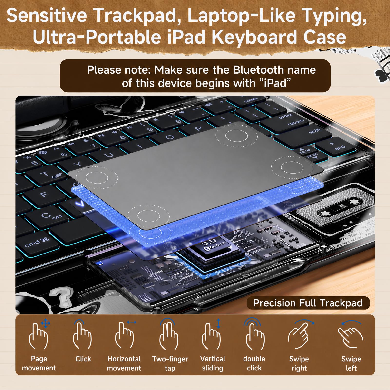 iPad A16 Keyboard Case - 360° Rotation & Magnetic -7 iPad A16 Keyboard Case - 360° Rotation & Magnetic -7