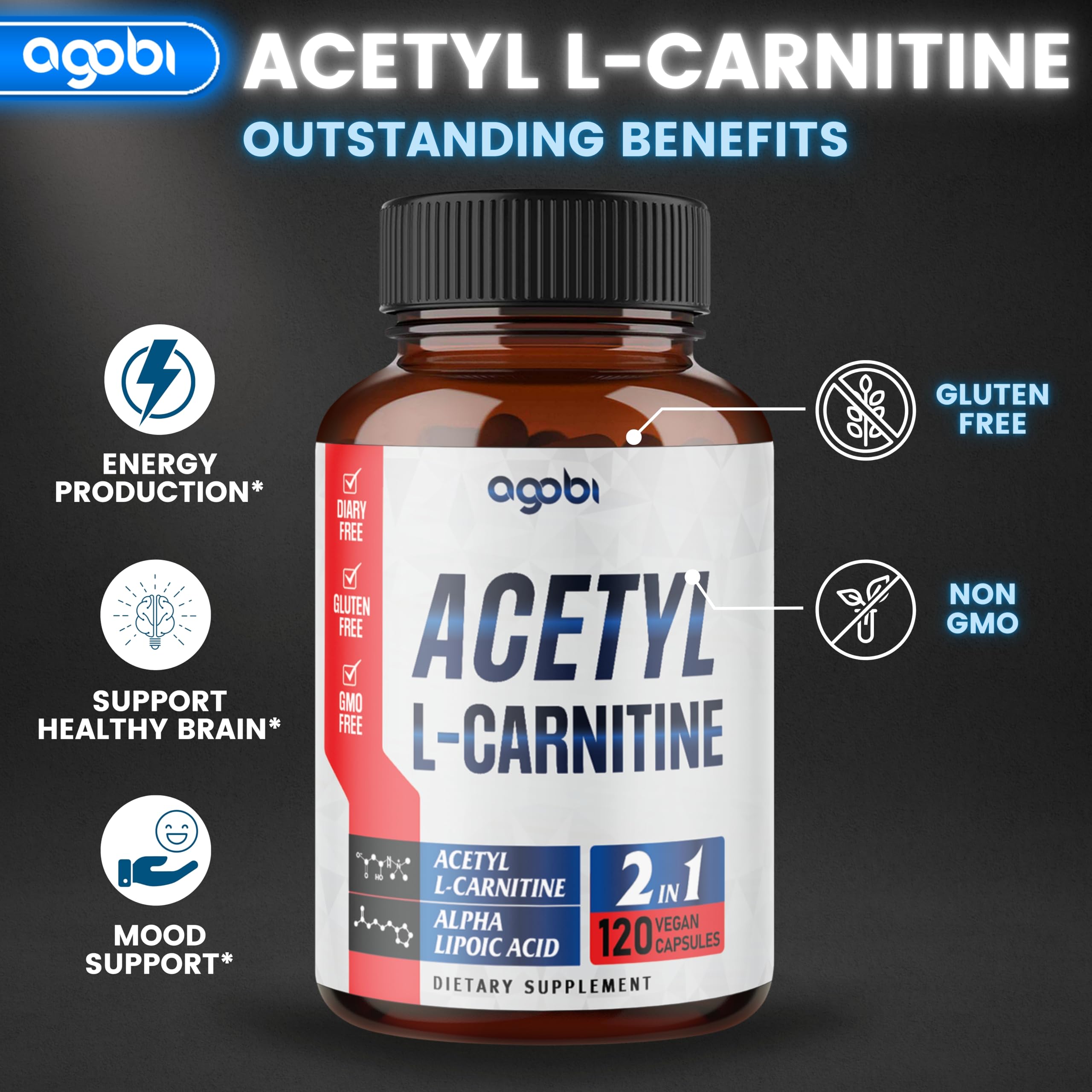 acetyl l carnitine with alpha lipoic acid benefits Acetyl Carnitine, Alpha Lipoic Acid & NADH pack of 60 capsules main image 1