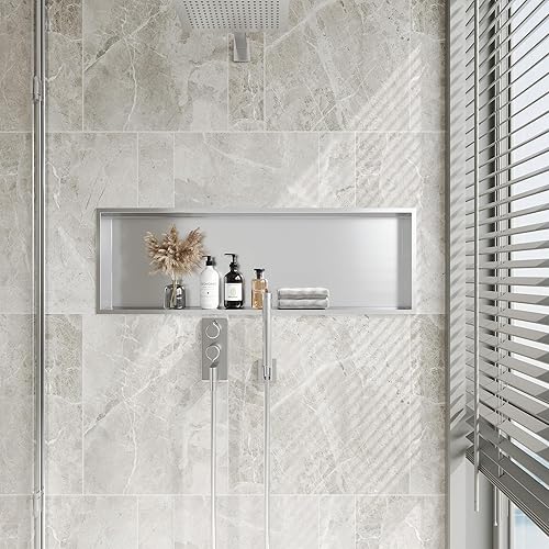 Miniatura 2 de Neodrain Nicho de ducha sin azulejos, armario de ducha, estante de baño, tamaño interior 36 x 12 x 4 pulgadas, cubículo de nicho empotrado de acero