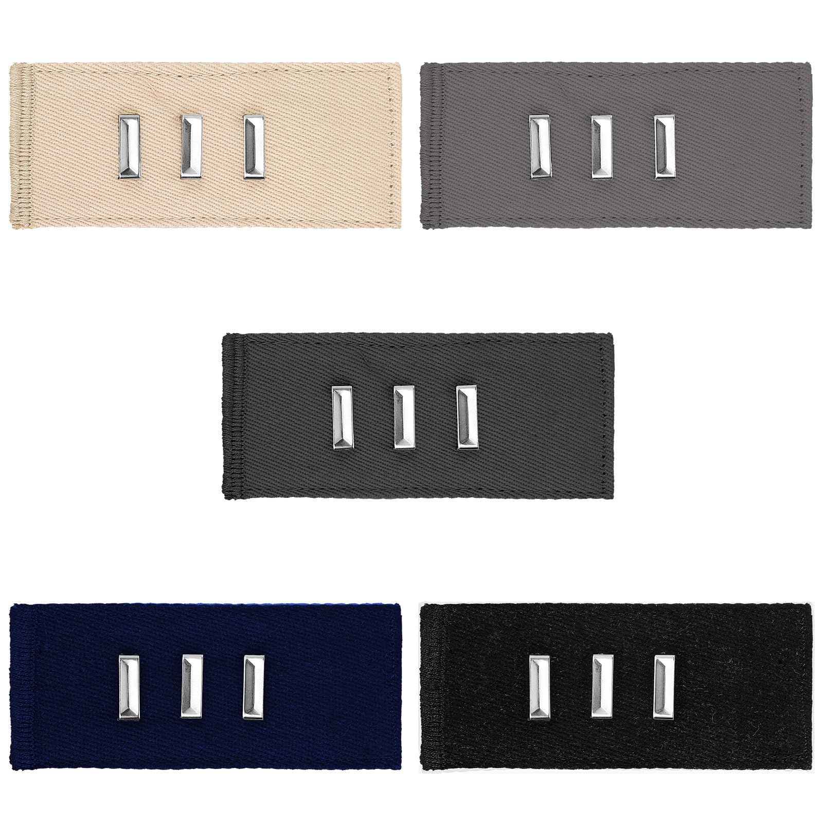 5PCS Pants Waist Extender Adjustable Waistband Extenders with Metal Hook No Sewing for Fabric Pants Trousers Skirt Pregnancy