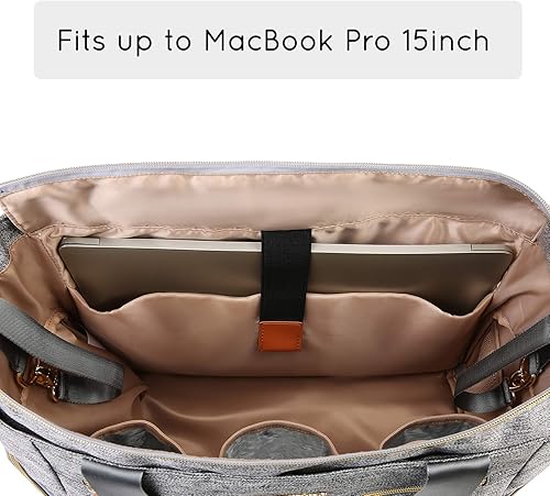Miniatura 13 de mommore - Pañalera con bolsa especial para bomba de extracción de leche materna y con funda para computadora portátil de 15 pulgadas, compatible con