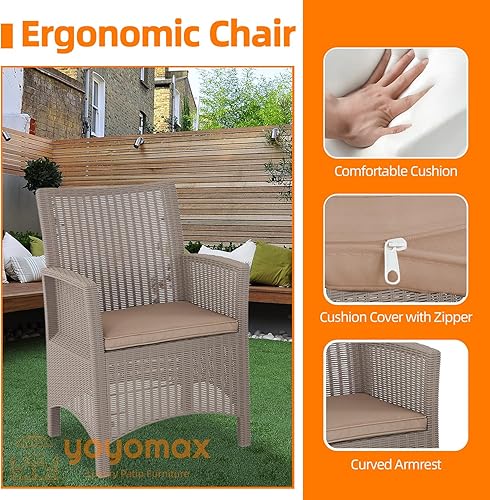 Miniatura 2 de yoyomax Juego de muebles de patio al aire libre de 2 piezas, color negro