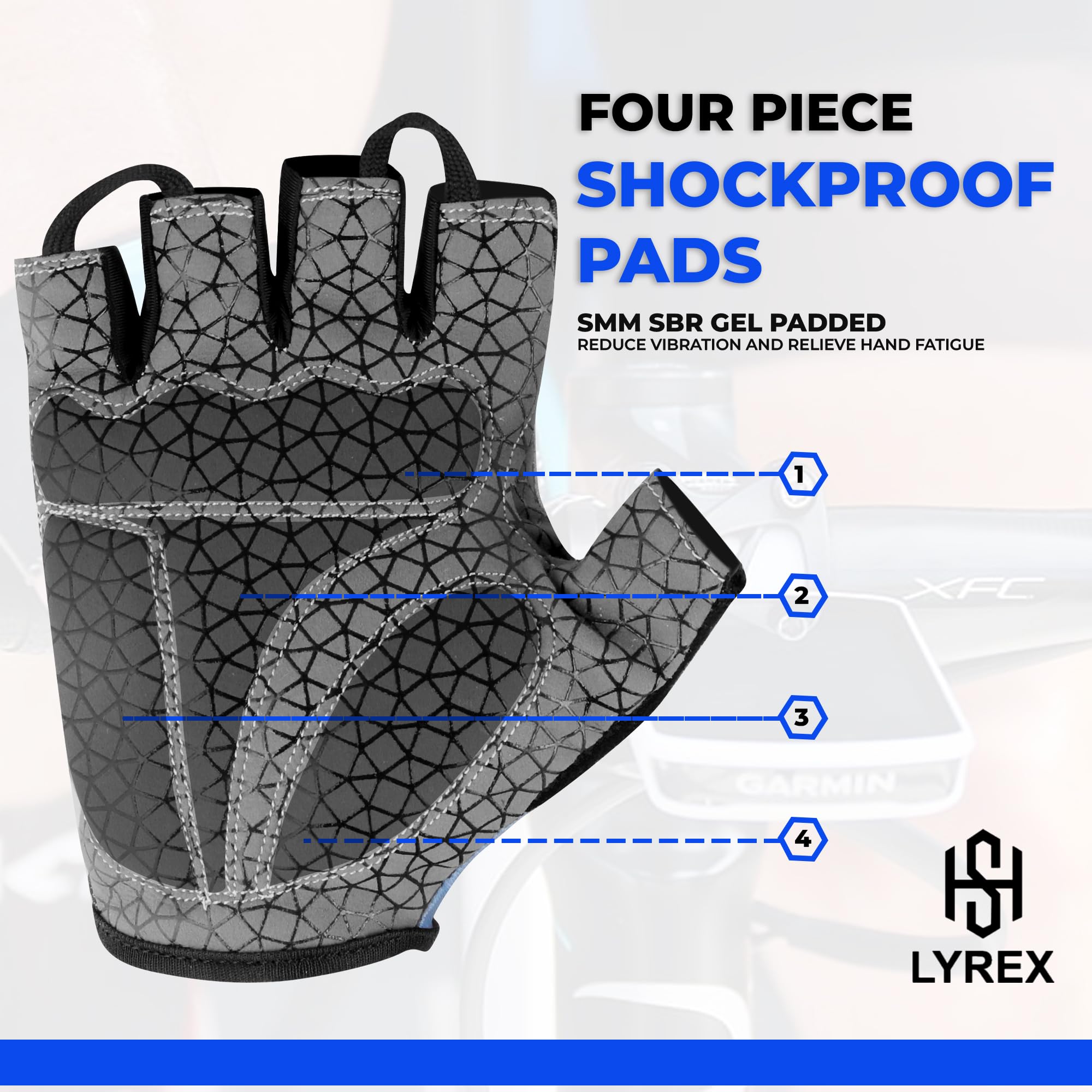 LYREX Bike Gloves Cycling Gloves Biking Gloves Bicycle Gloves for Men Women with Anti-Slip Shock-Absorbing Pad,Light Weight Half Finger Gloves for Cycling Workout Training Outdoor, Medium, Red