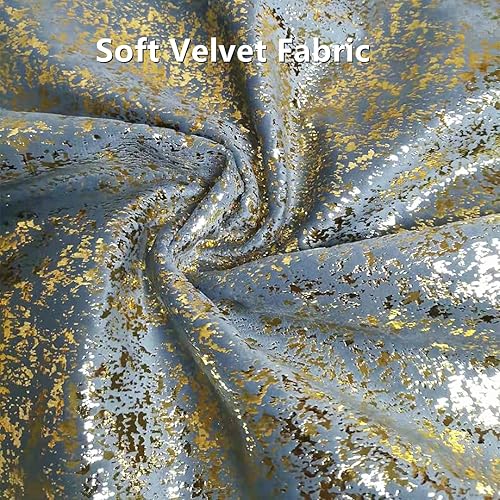 Miniatura 2 de Deeprove Funda de almohada de ambos lados con estampado de lámina dorada brillante, terciopelo suave con cierre de cremallera oculta, funda de cojín