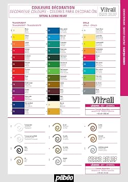 Pebeo Vitrail, Stained Glass Effect Paint, 45 ml Bottle - Black, 1.52 Fl Oz (Pack of 1)