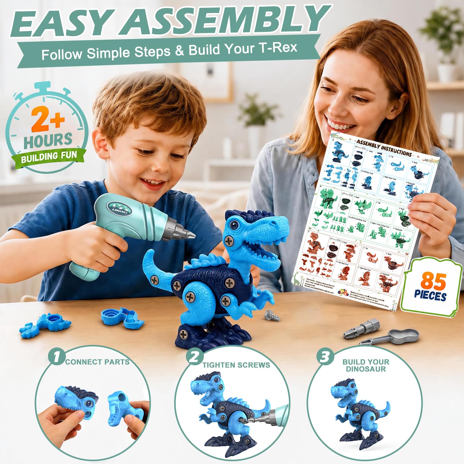 Laradola Dinosaur Toys for 3 4 5 6 7 8 Year Old Boys, Take Apart