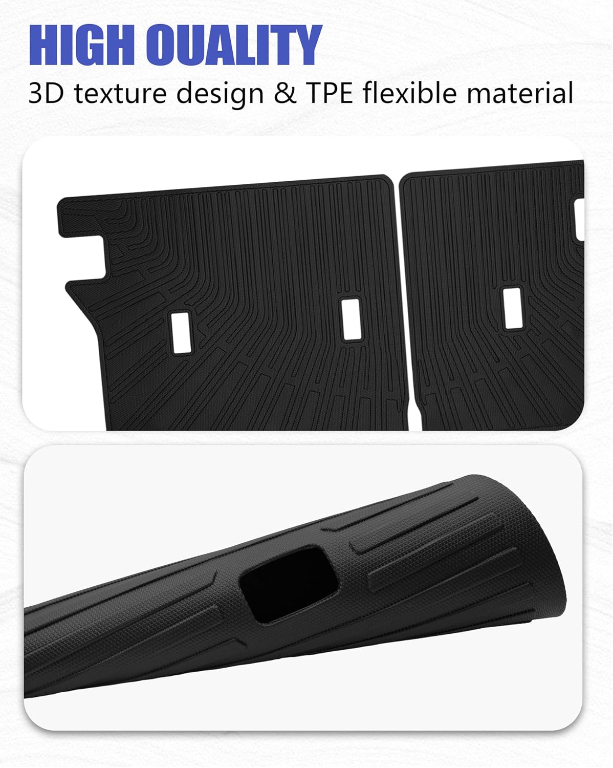 Cargo Liners Backrest Mat for Cadillac Lyriq Accessories 2023-2025 2026 with Hook&Loop Rear Trunk Mat Rear Seat Back Cover Protector All Weather Anti-Slip Split Dog Liner 5 PCS