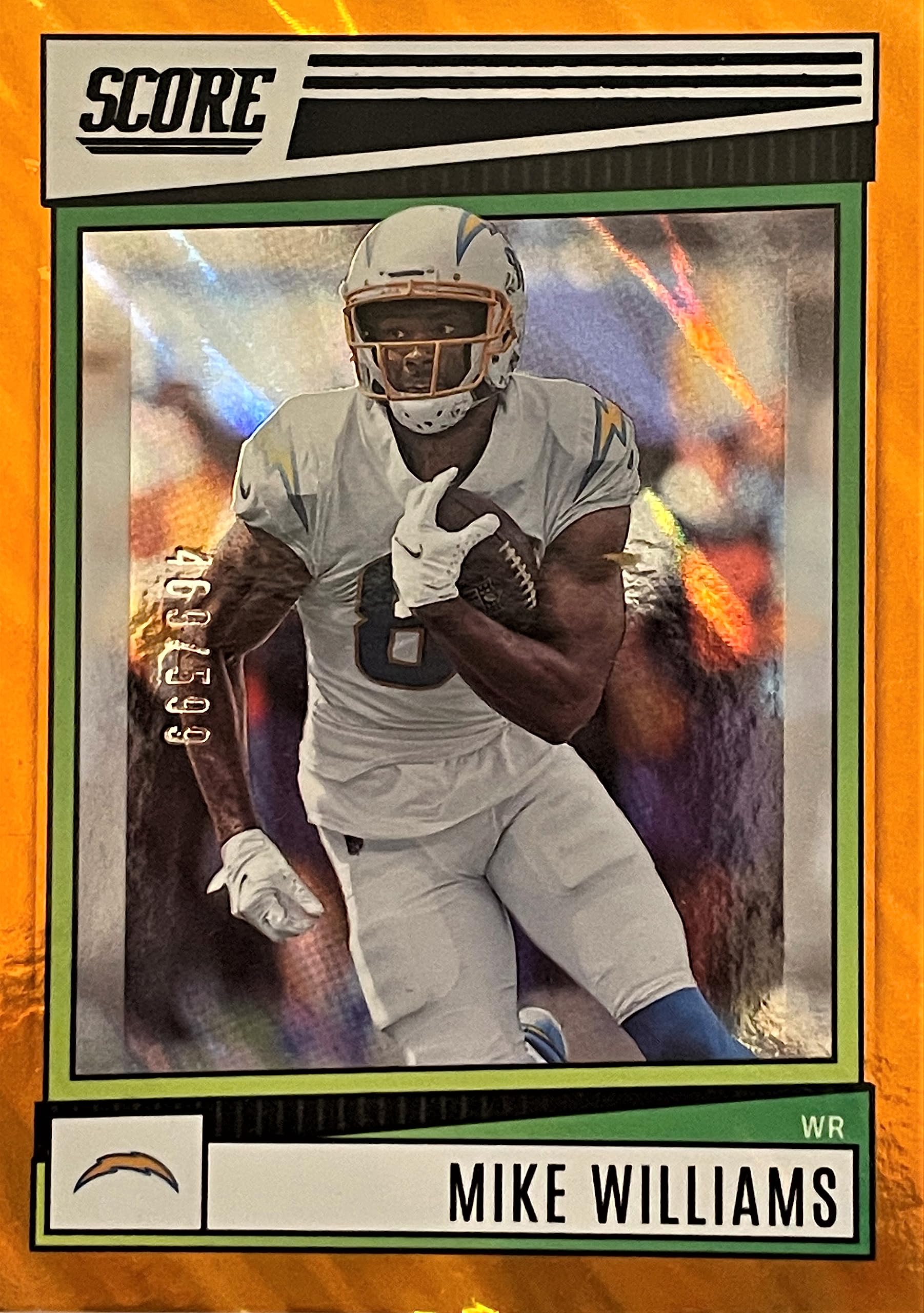 Amazon.com: Authentic MIKE WILLIAMS 2022 Score Football Card - Rare Orange  Wave Parallel Serial #469/599