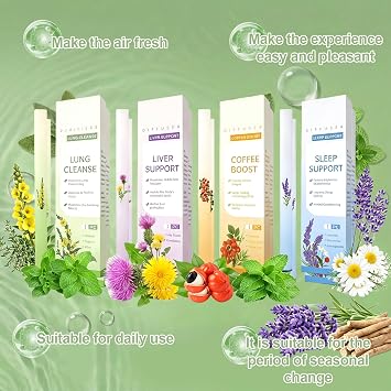 Bettinay 8Pcs Diffuser Pen, Pocket Sized Inhaler Purifier Stick Blend Set with Dandelion Mullein and Lavender Mint
