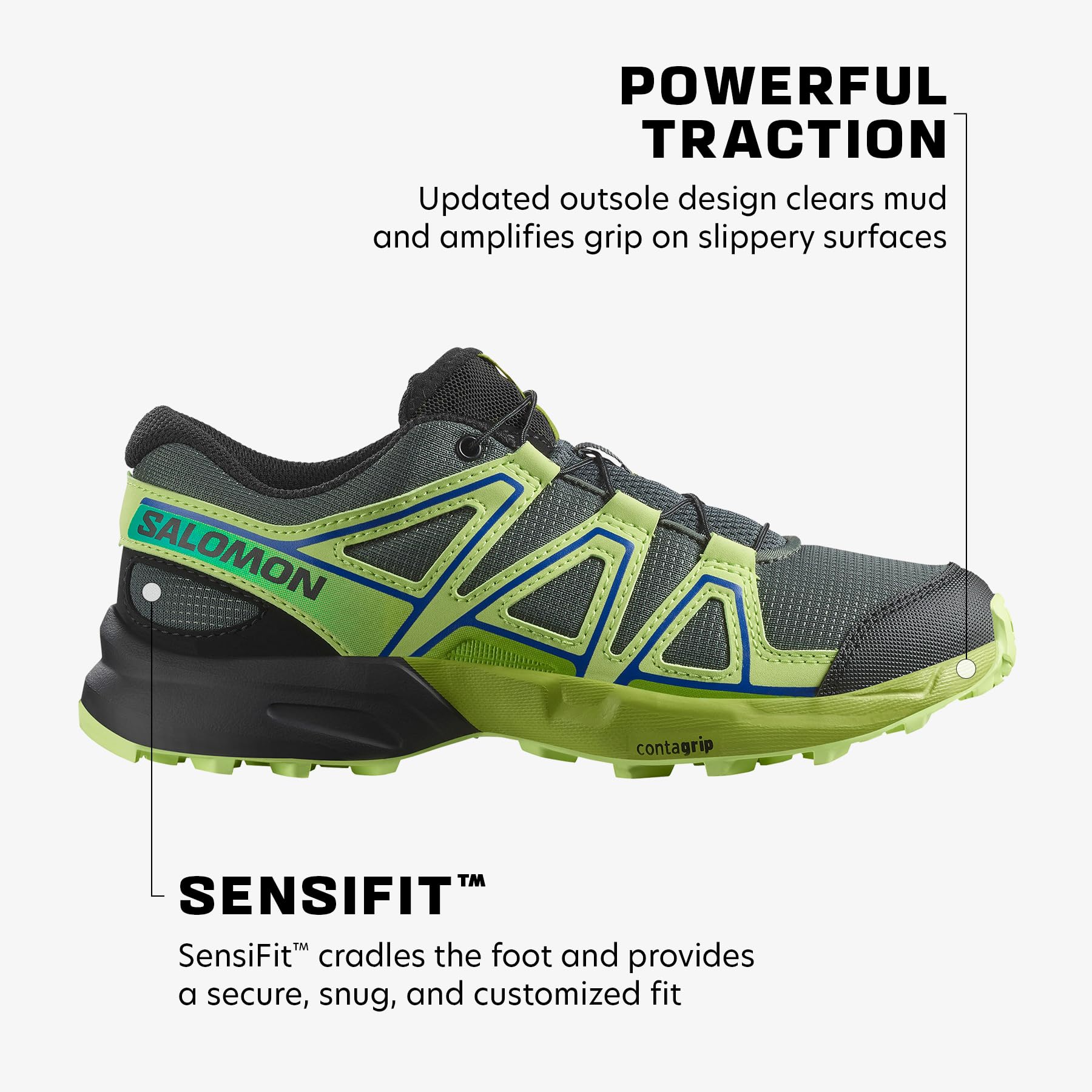 Salomon Unisex Junior’s Speedcross Trail Running Shoes for Kids - Urban Chic/Sharp Green/Dark Citron - 3