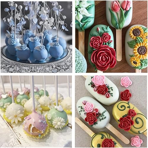 Miniatura 4 de Sijiangmold Moldes de silicona para fondant de flores, diseño de girasol, margarita, crisantemo, mini flores, dulces de silicona para decoración de