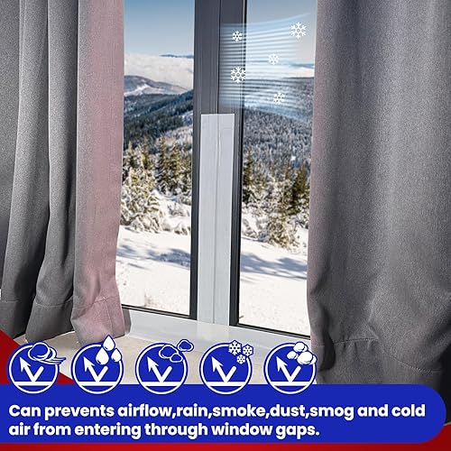 Miniatura 26 de Birllaid Cinta de sellado transparente para ventana, 2 pulgadas x 55 yardas (165 pies), cinta de sellado de aire acondicionado para ventana, sin