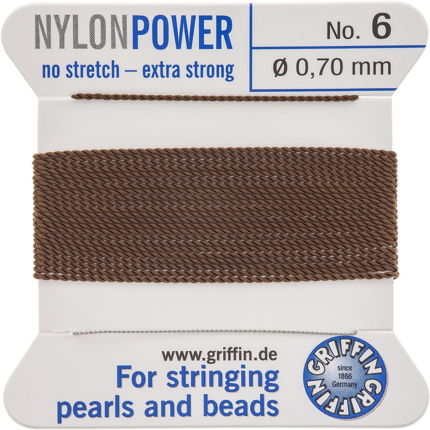 Nylon Beading Thread, Brown, Size 6, 0.70 Millimeters, Pack of 10 | BDC-121.06
