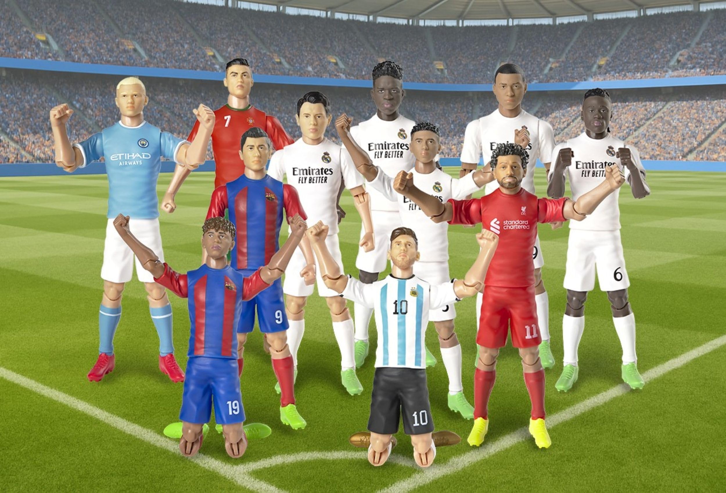 Megableu Ronaldo Figura de fútbol 20 cm articulada con licencia oficial 10 puntos de articulación juguete Portugal