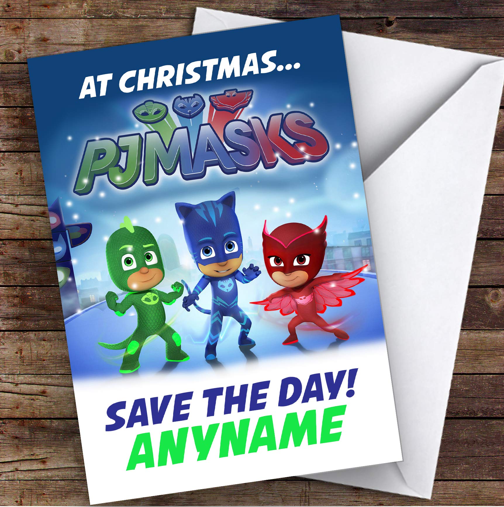 at Christmas Pj Masks Save The Day Personalised Children's Christmas Card | Christmas Card | Children's Christmas Card | Christmas Card For Kids