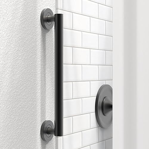 Barra de agarre compatible con ADA, soporte de peso de 500 libras para seguridad en el baño (16 pulgadas, negro mate)