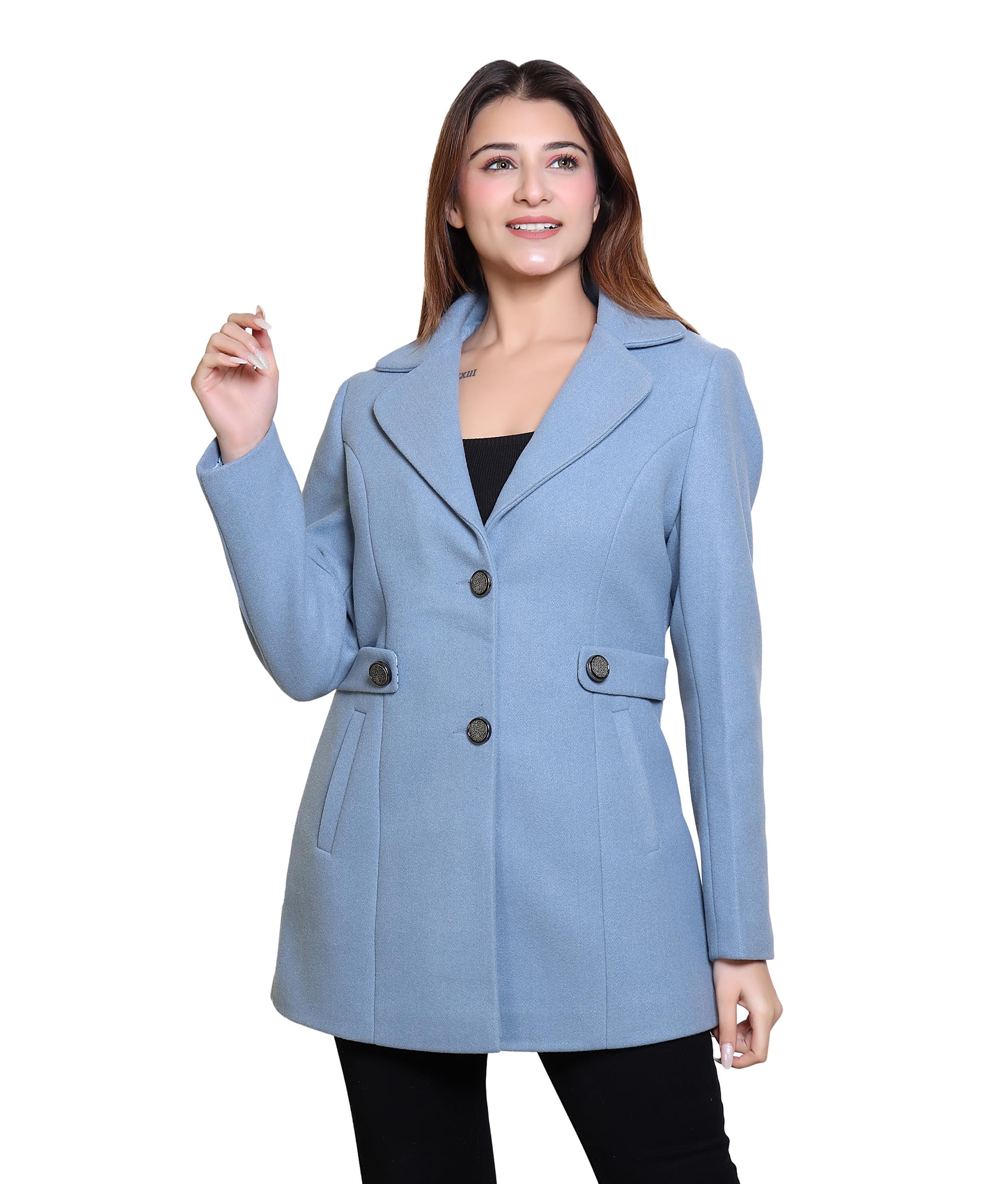 comfy sparrow Women’s Winter Wear Coat Regular Fit For Casual Wear | Collared Neck | Full Sleeve | Buttoned | Latest Stylish Coat Crafted With Comfort Fit And High Performance (3xl4, Grayish Blue4)-picture-48