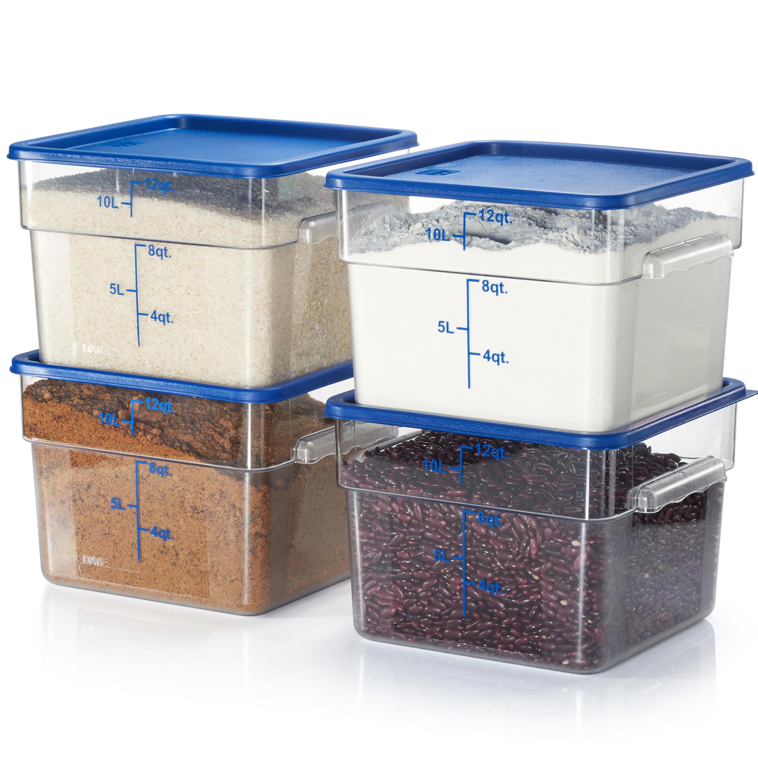 Amazon.com: CURTA 4 Pack Food Storage Containers with Blue Lids