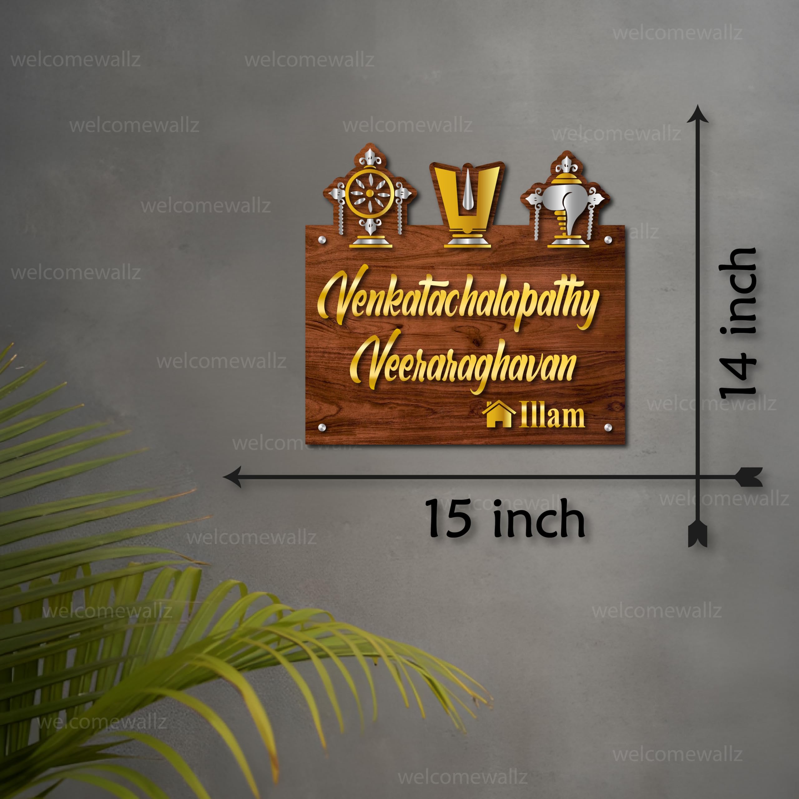 Welcomewallz God Name Plate For Home Entrance | Flat Door Number