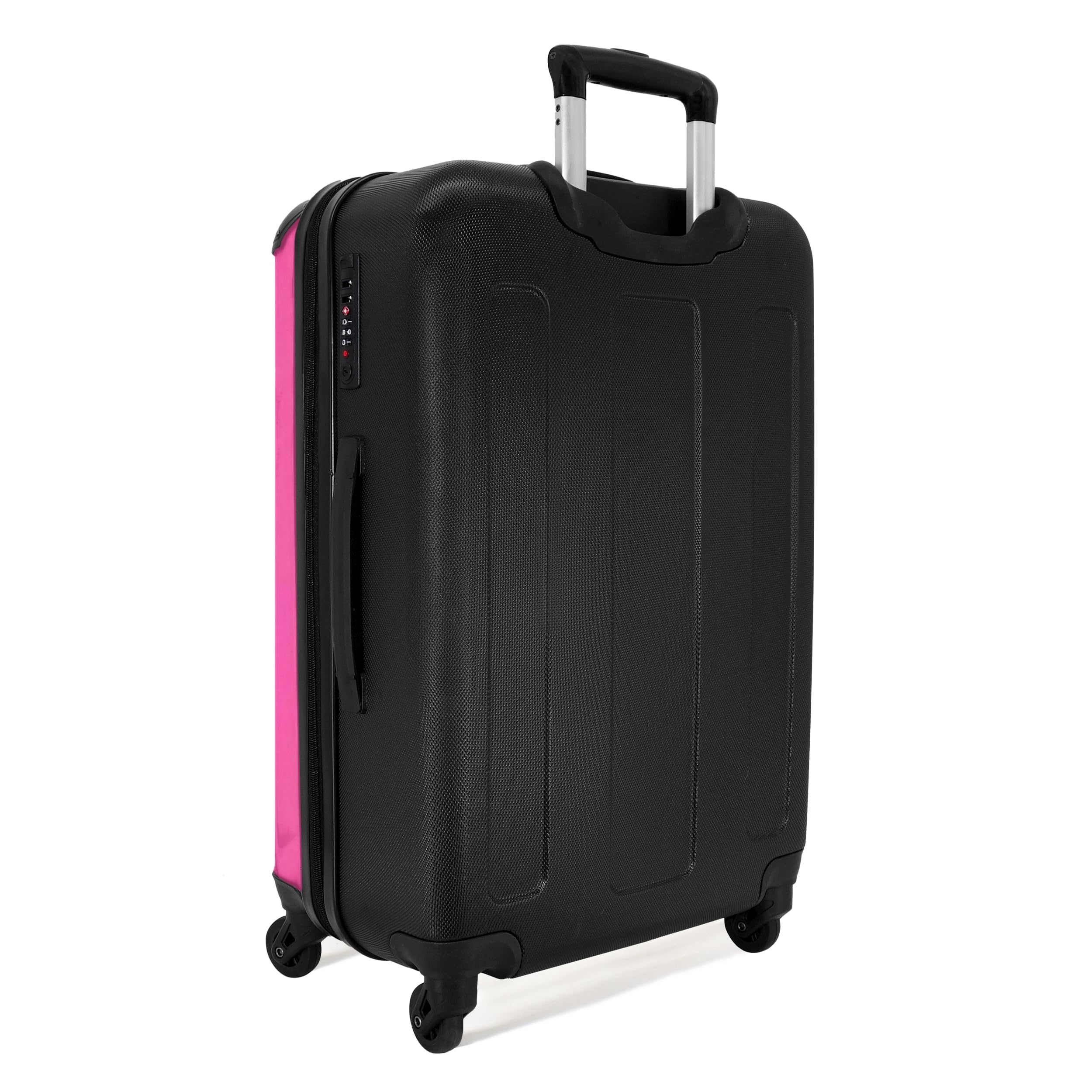NoBoringSuitcases.com® Koffer Mittelgroß 67x43x25 cm Hartschalenkoffer L Trolley Rollkoffer 4 Rollen Leicht Hartschale Mittel Groß Kirsche - Rosa - Obst