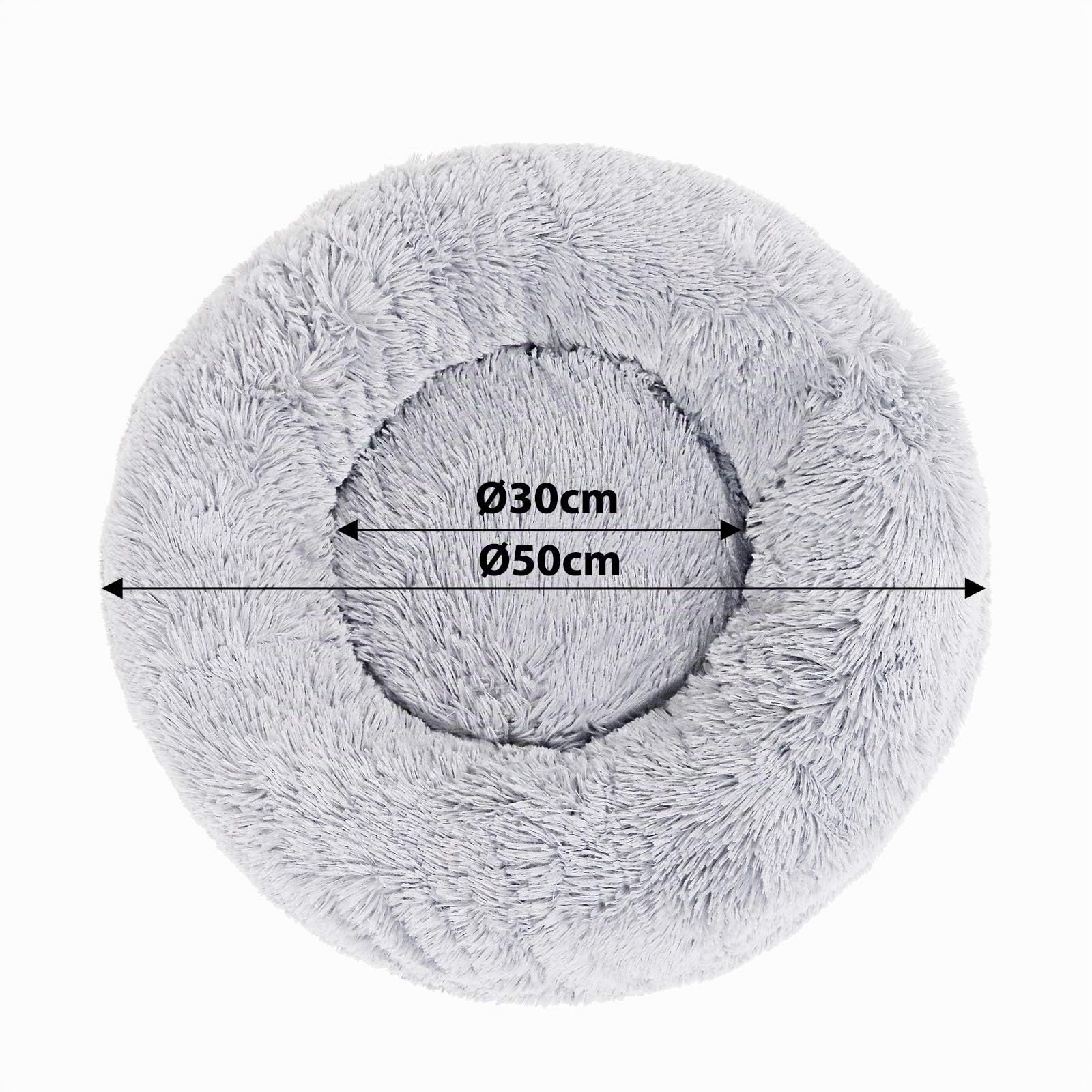 lionto Letto per Cani Rotondo Cuscino Gatti Letto Donut, (S) 40 cm Ø Grigio Chiaro