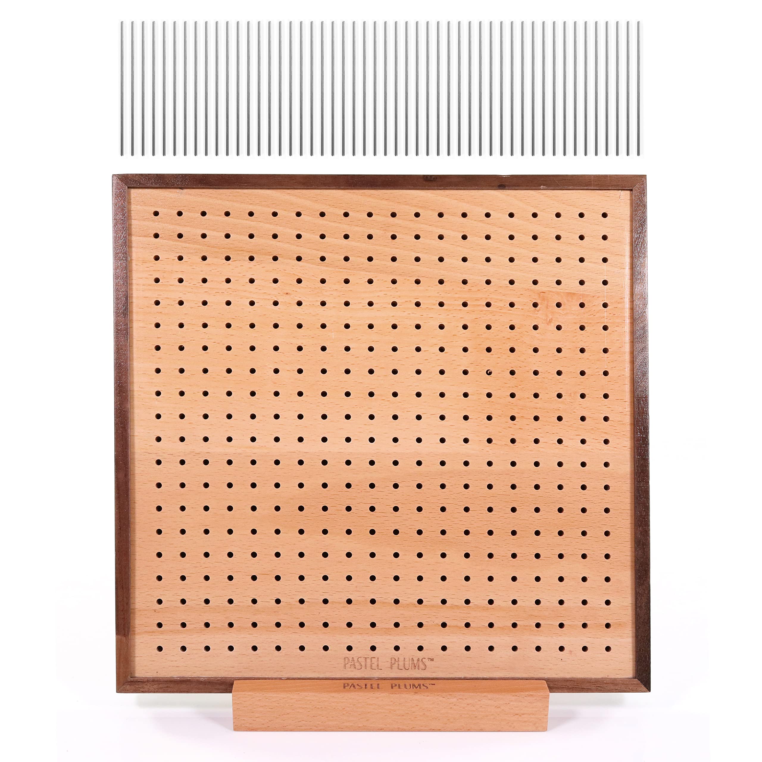 Blocking Board - Set di blocco per filati in bambù naturale e legno di noce nero, 28 cm, per lavorare a maglia, uncinetto e realizzare quadrati per nonne