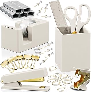 Aesthetic Desk Accessories Set - A Complete Desktop Organizer Set For Wo...