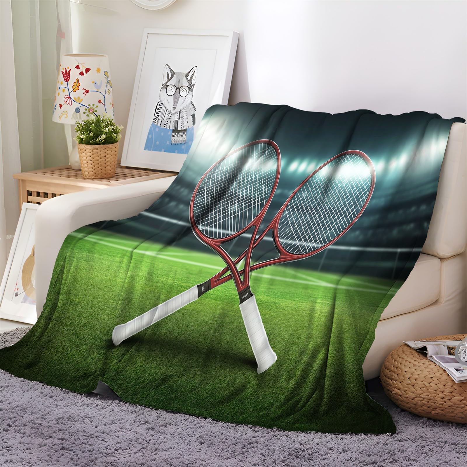 Plaid polaire douce 150x200 cm football aquarelle haut de gamme
