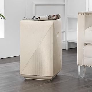 JONATHAN Y TBL1104A Adrian 20.75" Contemporary Minimalist Square Indoor/Outdoor Accent Table Modern, Mid-Century, Art Deco, Contemporary, Patio, Garden, Bathroom, Living Room, Cream Terrazzo Finish