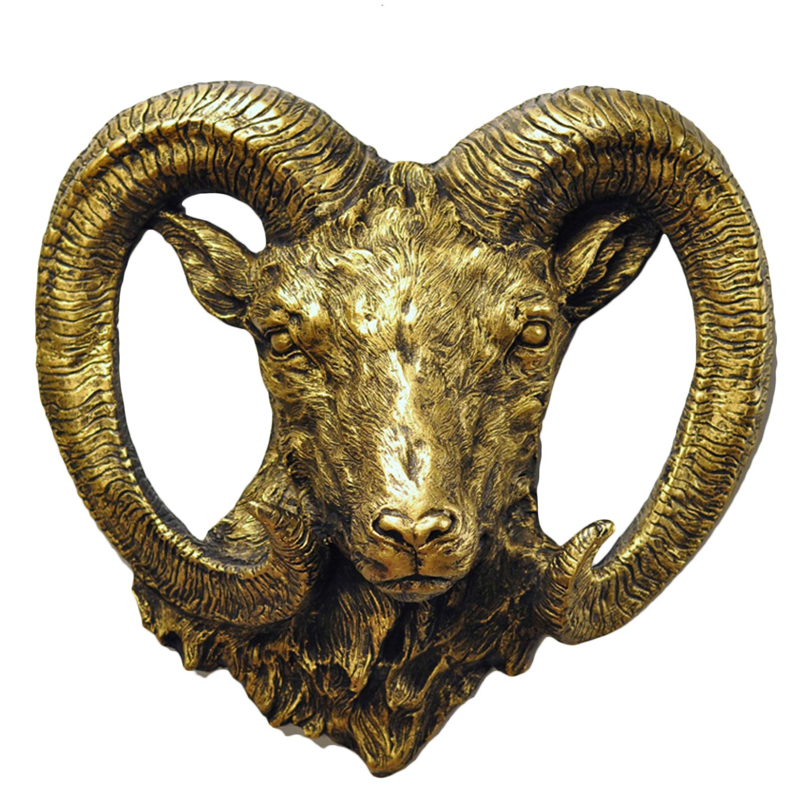 YXCQHZM Animal Head Wall Hanging 3D Craft Lion Horse Sculpture Hanging Animal Head Art Ornament for Garden Children's Bedrooms (38cm,Sheep)