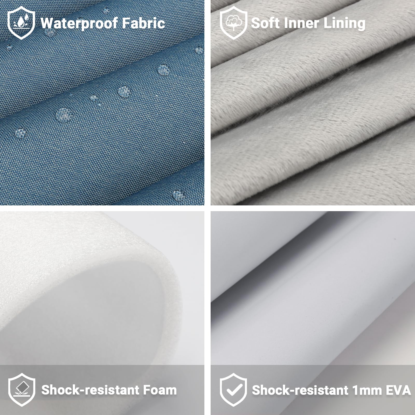 ZYB Custodia PC Portatile 13-13,3 Pollici,Custodia per MacBook Air 13.6 Pollici M4 M3 M2 2025 2024-2022,MacBook Air/Pro 13 M2 M1 2022 2020-2012,2021-2025 MacBook Pro 14 M4 M3 M2 M1 Borsa-Blu Foschia