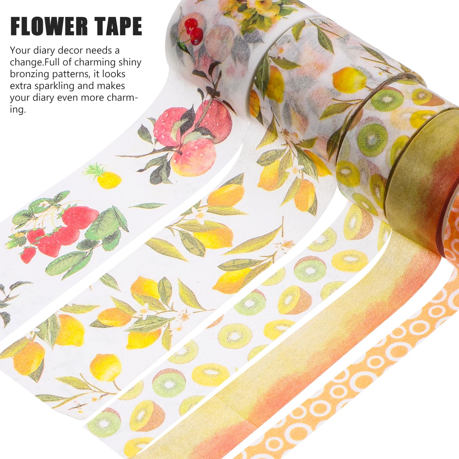 SHINEOFI 4 Set Di Nastri Washi Giapponesi Floreali Nastri Adesivi Gialli Per Decorare La Casa Scrapbooking 10 Pezzi*4