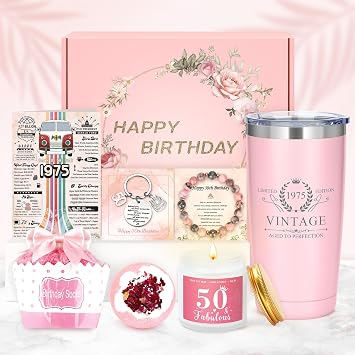 50th Birthday Gifts for Her Happy 50th Birthday Gifts for Women Unique Gift for 50 Year Old Woman Turning 50 and Fabulous Gift for Women 50th Birthday Decorations for Woman Her Sister Mom