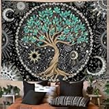 Spenlife Tree of Life Tapestry Green Tapestry for Bedroom Spiritual Aesthetic Tree Tapestries Aesthetic Tapestries Wall Hanging for Bedroom Green 36×48 Inches