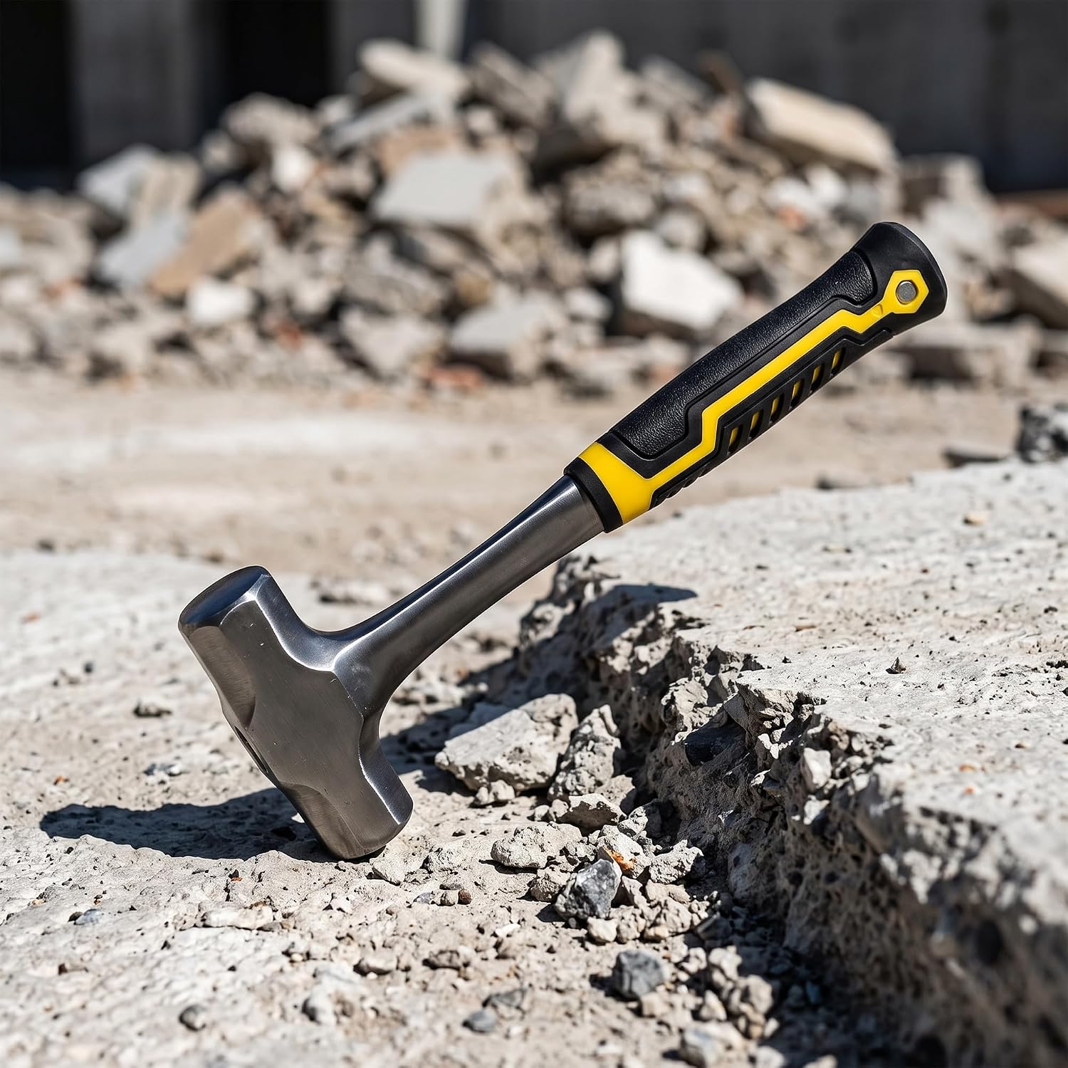 JEUIHAU 3 PCS 2lbs Sledge Hammer with Shock-Absorbing Fiberglass Handle and Forged Steel Head for Demolition, Breaking and Construction