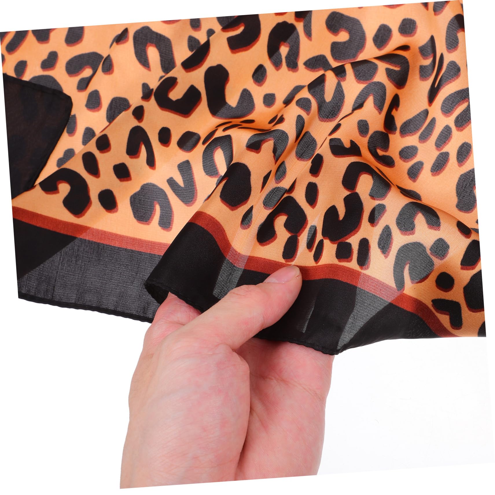 SHERCHPRY Elegante Pañuelo de Seda de 70 X 70 Cm Pañuelo Cuadrado para Mujer con Estampado de Leopardo para El Trabajo