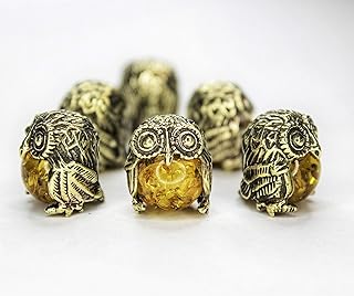 Small Brass Owl Wisdom Bird Ornament Sculpture Trinket Handmade Collectible Decorating Figurine